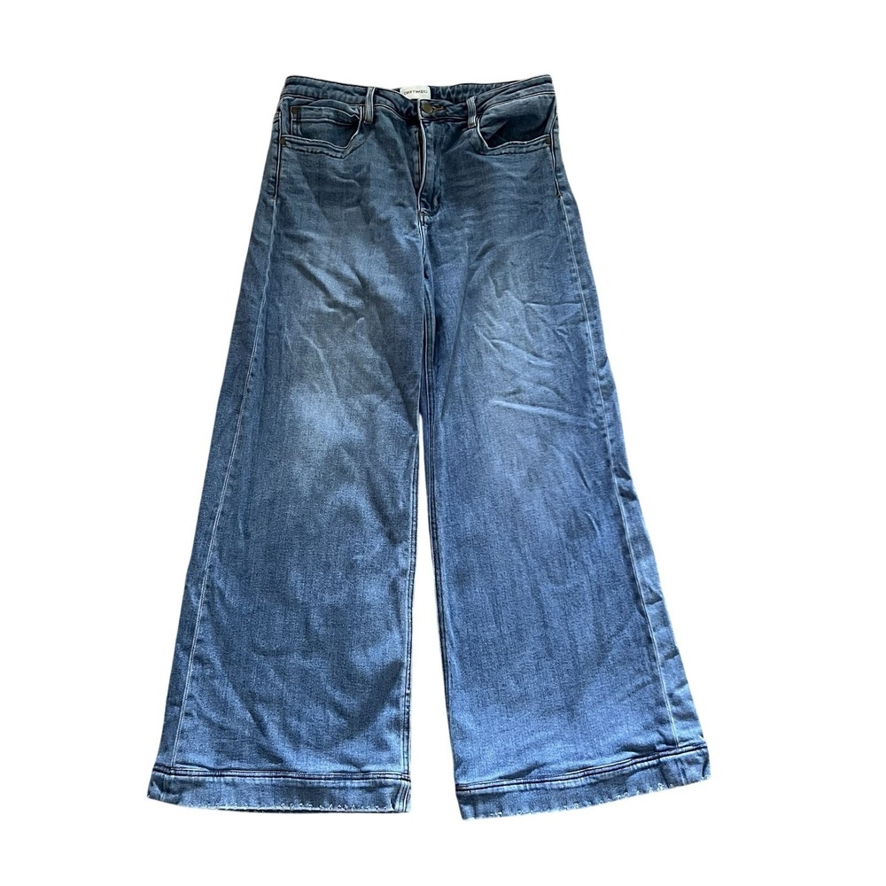 Driftwood Martha Wide Leg Jeans Womens 31 Light Wash High Rise Stretch 32x28